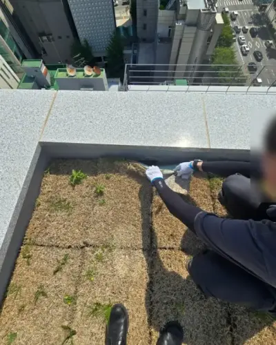 강남 신축 건물 누수·곰팡이 하자 확인과 보수 협의 현장